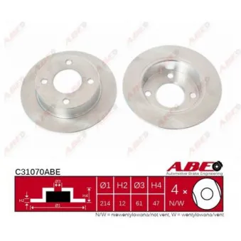 ABE C31070ABE - Jeu de 2 disques de frein avant