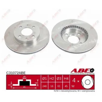 ABE C31072ABE - Jeu de 2 disques de frein avant