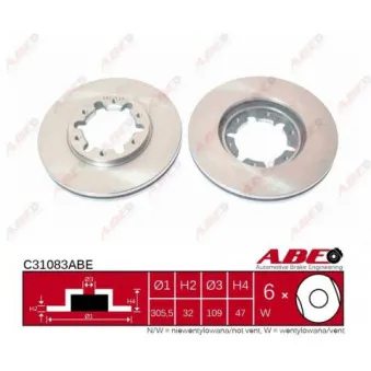 ABE C31083ABE - Jeu de 2 disques de frein avant