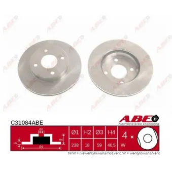 Jeu de 2 disques de frein avant ABE OEM 4020672B00