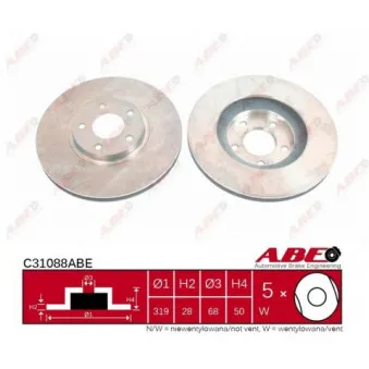 ABE C31088ABE - Jeu de 2 disques de frein avant