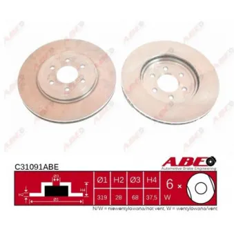 ABE C31091ABE - Jeu de 2 disques de frein avant