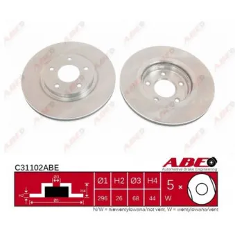 Jeu de 2 disques de frein avant ABE OEM 36-15 521 0071/PD