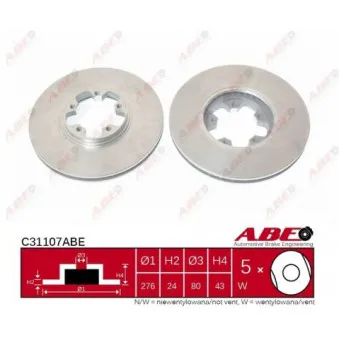 ABE C31107ABE - Jeu de 2 disques de frein avant