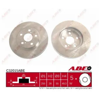 ABE C32015ABE - Jeu de 2 disques de frein avant