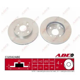 ABE C32042ABE - Jeu de 2 disques de frein avant