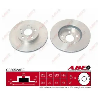 ABE C32052ABE - Jeu de 2 disques de frein avant