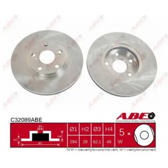 ABE C32089ABE - Jeu de 2 disques de frein avant