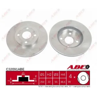 ABE C32091ABE - Jeu de 2 disques de frein avant