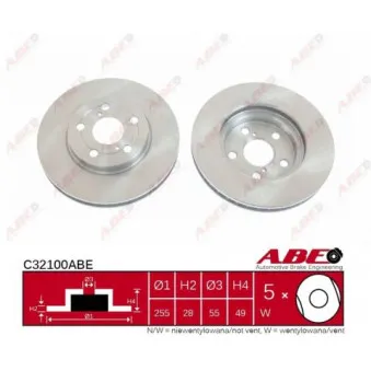 ABE C32100ABE - Jeu de 2 disques de frein avant