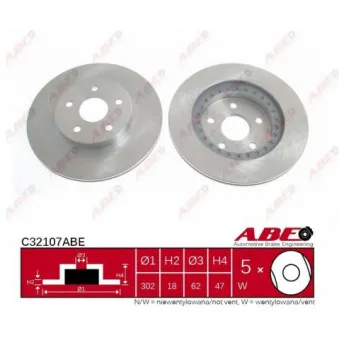 ABE C32107ABE - Jeu de 2 disques de frein avant