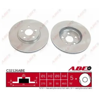 ABE C32126ABE - Jeu de 2 disques de frein avant