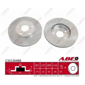 ABE C32128ABE - Jeu de 2 disques de frein avant