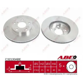 ABE C32130ABE - Jeu de 2 disques de frein avant