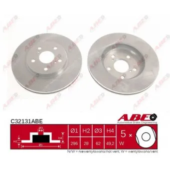 ABE C32131ABE - Jeu de 2 disques de frein avant