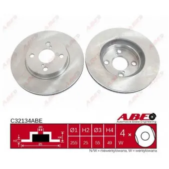 ABE C32134ABE - Jeu de 2 disques de frein avant