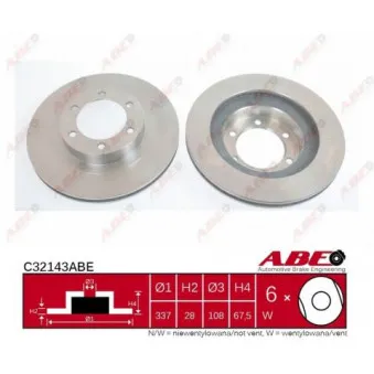 ABE C32143ABE - Jeu de 2 disques de frein avant