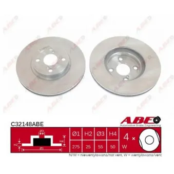 ABE C32148ABE - Jeu de 2 disques de frein avant