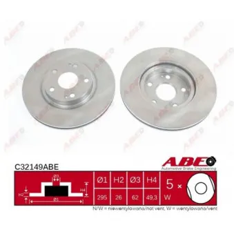 ABE C32149ABE - Jeu de 2 disques de frein avant