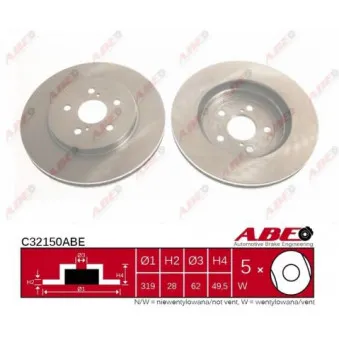ABE C32150ABE - Jeu de 2 disques de frein avant