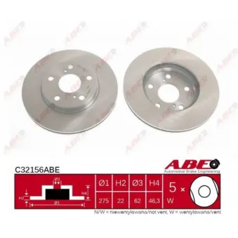 ABE C32156ABE - Jeu de 2 disques de frein avant
