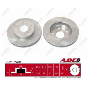 ABE C32162ABE - Jeu de 2 disques de frein avant