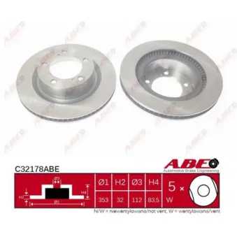 ABE C32178ABE - Jeu de 2 disques de frein avant