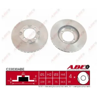 ABE C33030ABE - Jeu de 2 disques de frein avant