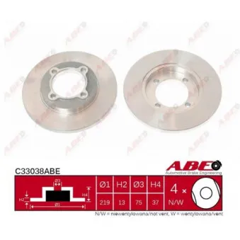 ABE C33038ABE - Jeu de 2 disques de frein avant