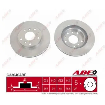 Jeu de 2 disques de frein avant ABE OEM 60-03-340C