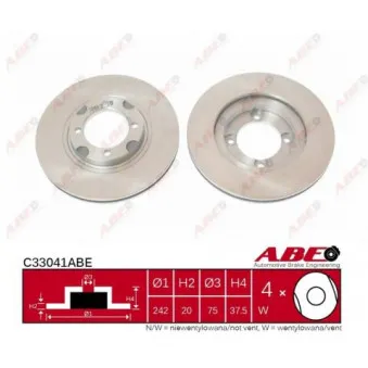 ABE C33041ABE - Jeu de 2 disques de frein avant