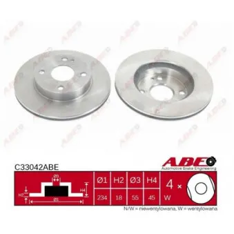 ABE C33042ABE - Jeu de 2 disques de frein avant