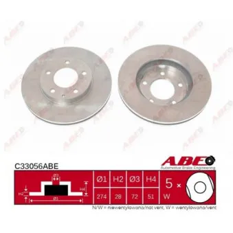 Jeu de 2 disques de frein avant ABE OEM 24.0128-0175.1
