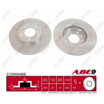 ABE C33068ABE - Jeu de 2 disques de frein avant