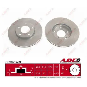 ABE C33071ABE - Jeu de 2 disques de frein avant