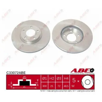 ABE C33072ABE - Jeu de 2 disques de frein avant