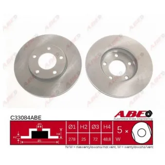 ABE C33084ABE - Jeu de 2 disques de frein avant