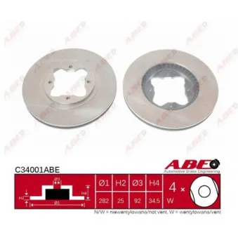 ABE C34001ABE - Jeu de 2 disques de frein avant