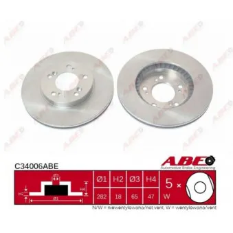 ABE C34006ABE - Jeu de 2 disques de frein avant