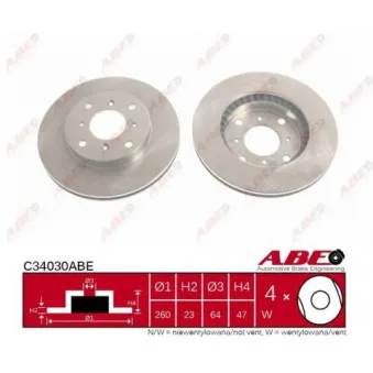 ABE C34030ABE - Jeu de 2 disques de frein avant