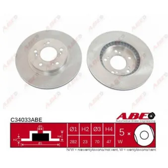 ABE C34033ABE - Jeu de 2 disques de frein avant
