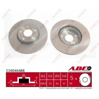 ABE C34046ABE - Jeu de 2 disques de frein avant