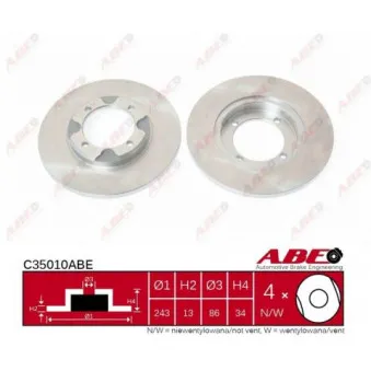 ABE C35010ABE - Jeu de 2 disques de frein avant