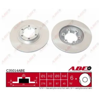 ABE C35014ABE - Jeu de 2 disques de frein avant