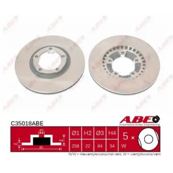 ABE C35018ABE - Jeu de 2 disques de frein avant
