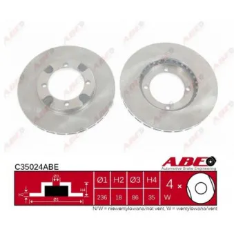 ABE C35024ABE - Jeu de 2 disques de frein avant