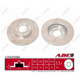 ABE C35029ABE - Jeu de 2 disques de frein avant