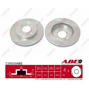ABE C35033ABE - Jeu de 2 disques de frein avant