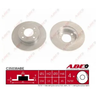ABE C35038ABE - Jeu de 2 disques de frein avant