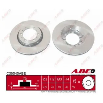 ABE C35040ABE - Jeu de 2 disques de frein avant